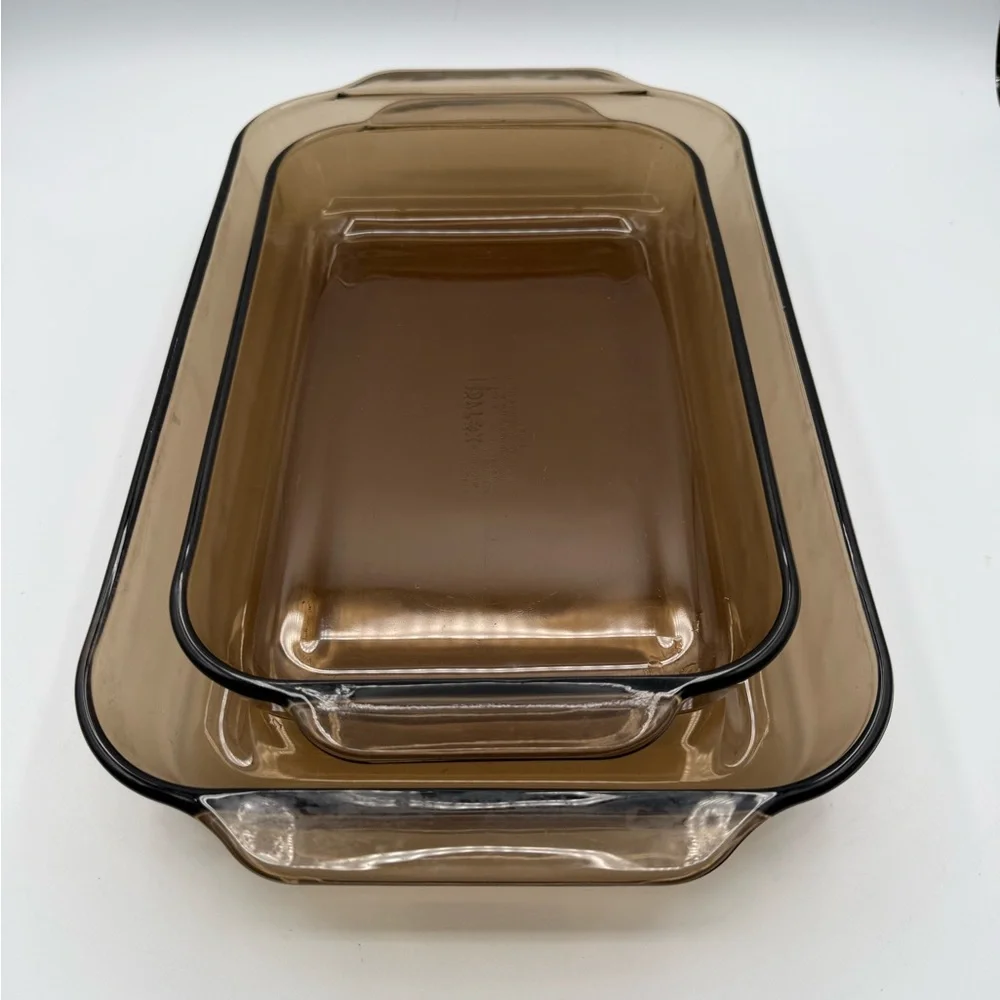 Vintage Pyrex Amber Glass Bakeware Set | 9x13, 8x8 & Pie Plate | Retro Kitchen